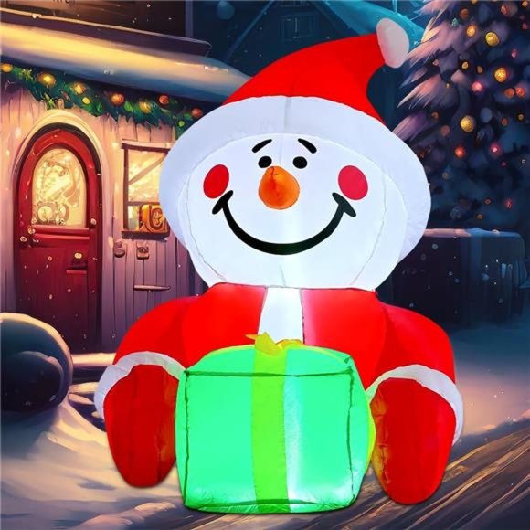4.5 FT Christmas Inflatables Snowman Decorations Blow Up...